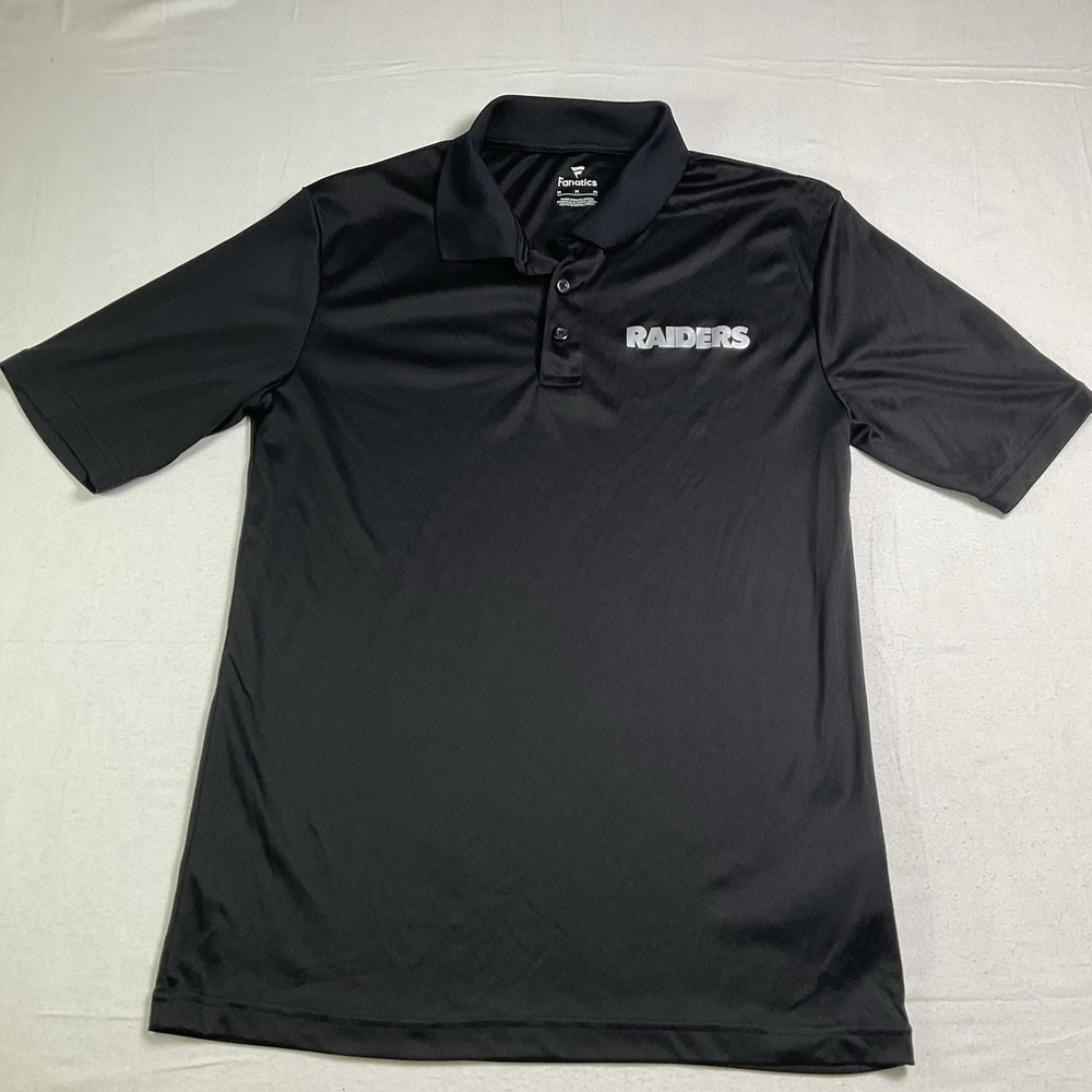 Fanatics Mens Gray Las Vegas Raiders Short Sleeve Polo Shirt Size M 638